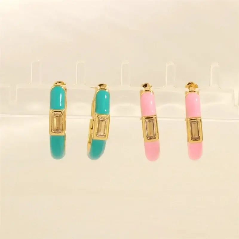 Colorful Enamel Earrings