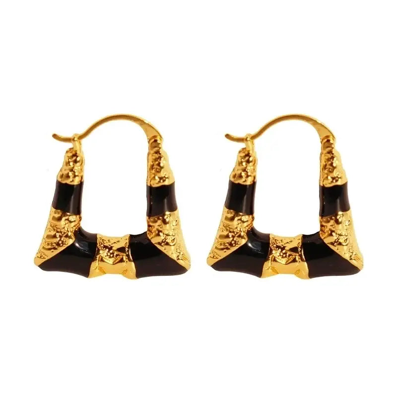 Enamel Hoop Earrings